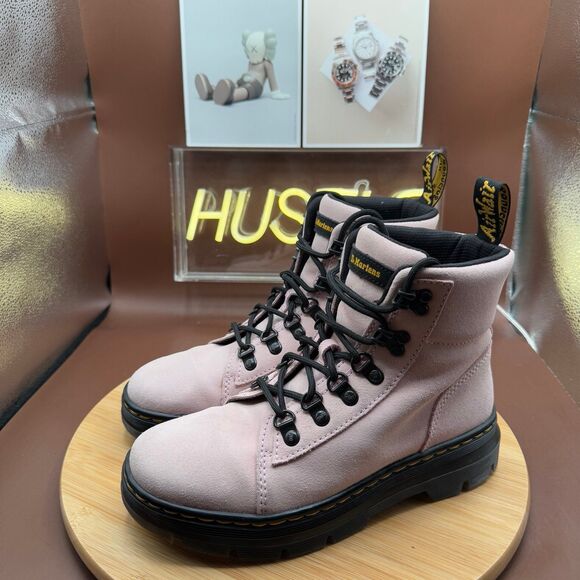 Dr Martens Combs Women Casual Suede Boots Pink Sz 6 - Picture 2 of 10